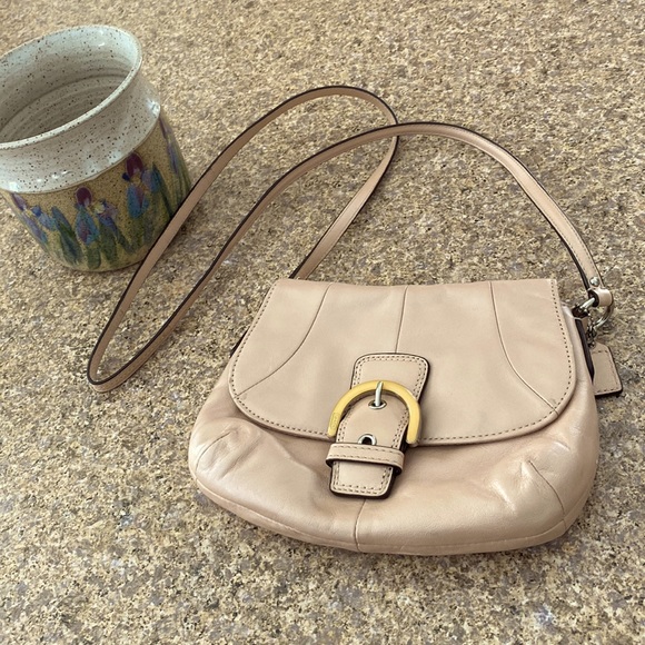 Coach Handbags - Coach Crossbody Leather Bag Pink Silver Toned Hardware Small Purse